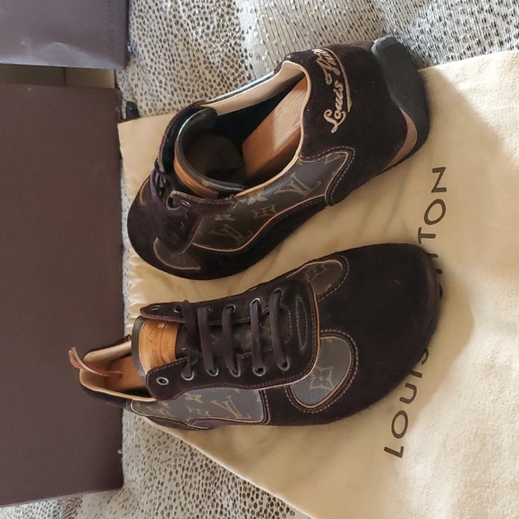Louis Vuitton brown Suede Monogram energie sneaker full set - Picture 2 of 4